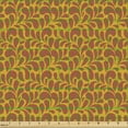 thumbnail image 2 of Ambesonne Autumn Fabric by the Yard Upholstery, Plant Shaped Leafy Motifs, 1 Yard, Dark Yellow and Rust, 2 of 5