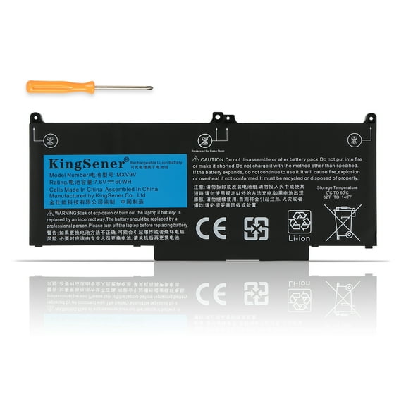 Kingsener MXV9V Laptop Battery Replacement for Dell Latitude 7400 5310 0G74G 829MX 05VC2M 13 5300 2-in-1 Series 7.6V 60Wh/7500mAh
