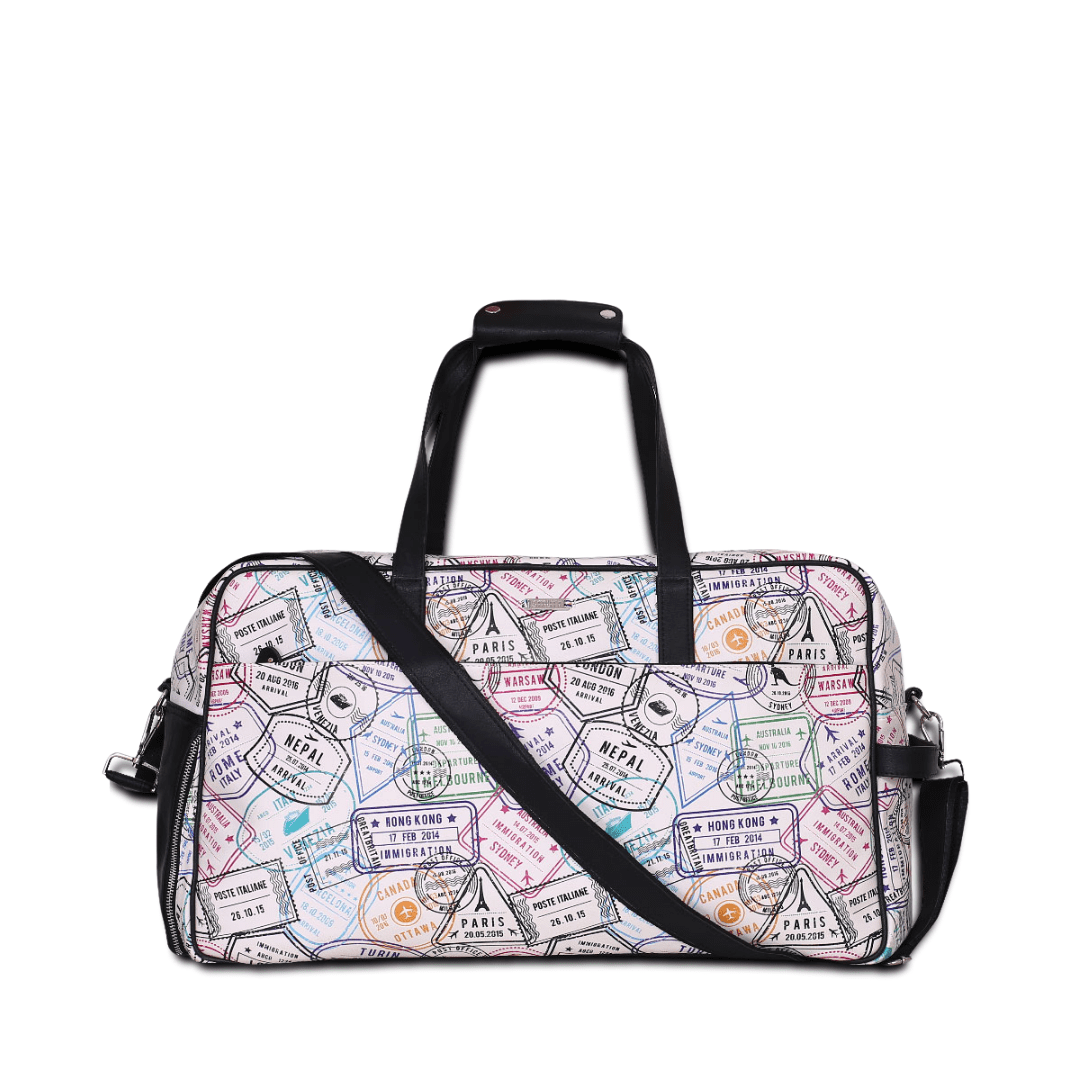 The Travel Stamp Unisex Large Weekender Travel bag with Separate Shoe