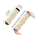 thumbnail image 2 of Goofa Bee and Flowers Pattern Non Slip Socks with Grips for Elderly, Crew Socks Yoga Hospital Socks Cushioned Sole Gripper Socks for Men Women, 2 of 5