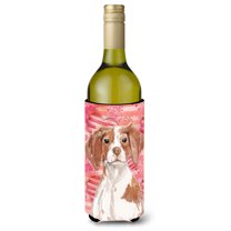 Carolines Treasures BB9469LITERK Brittany Spaniel Love Wine Bottle Beverge Insulator Hugger  Wine Bottle multicolor