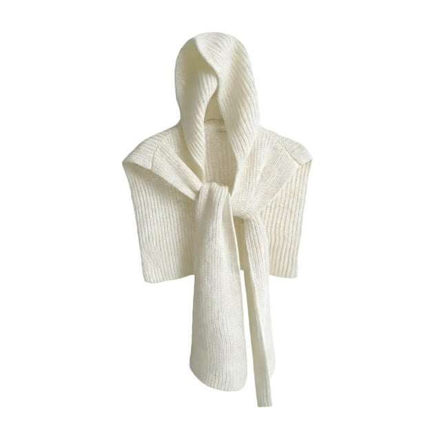 Bufanda con capucha para mujer, calentador de cuello y orejas, suave, regalo de otoño y Año Nuevo Beige