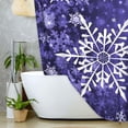thumbnail image 2 of Ensemble de Rideaux de Douche Flocon de Neige de Noël, Rideaux de Douche de Noël pour Salle de Bain, Rideau de Douche Violet d'Hiver Décoratif de Noël, 72x84 Po, 2 of 5