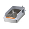 thumbnail image 1 of lionlar Cat Litter Box Cat Sand Box Heightened Fence Anti Splashing Kitty Litter Pan Light Gray, 1 of 9