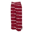 thumbnail image 3 of Women Striped Capris Pant Casual Lightweight Straight Leg Trendy Elastic High Waist Summer Beach Trouser Wine XL, 3 of 6