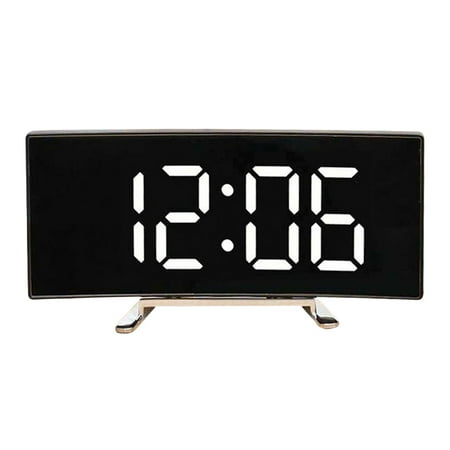 Uanit Digital Alarm Clock with Large LED Screen & Dual Brightness Settings, 12/24H Time Format with Temperature, Date Display, Night Light & Snooze Function, USB Powered with Memory Backup