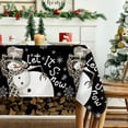 thumbnail image 3 of Christmas Tablecloth 60×84 Inch Rectangular, Snowman and Snow Grey Washable Table Cover for Party Picnic Dinner Decor, 3 of 6