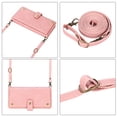 thumbnail image 6 of Feishell Crossbody Wallet Case for iPhone 14 Pro 6.1 inch,for Women Men,Retro PU Leather Magnetic Button Flip Stand Credit Card Holder Phone Case with Adjustable Shoulder Strap,Pink, 6 of 16
