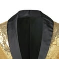 thumbnail image 6 of Yaoyar Men's Lapel Sequin Slim Fit Swallowtail Suit Jacket Dinner Party Wedding Blazer Stylish Tuxedo Gold L, 6 of 8