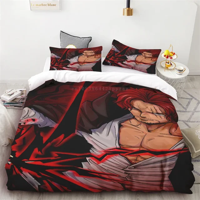 Duvet Cover One Piece Luffy Chopper and Other Poster Style Cartoon Children's Animation HD Printing Soft Comfortable Breathable Bed Sheets