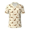 thumbnail image 2 of Daiia Heart Dachshund Pattern Men’s Polo Shirts,Solid Deck Shirt,Classic Fit, Breathable Cotton Polo for Casual and Sport Wear-Large, 2 of 7