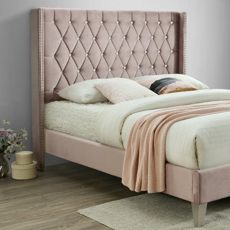 Jennie tufted upholstered low 2024 profile platform bed