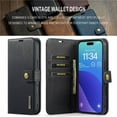 thumbnail image 6 of For iPhone 16 Pro DG.MING Crazy Horse Texture Detachable Magnetic Leather Phone Case,Black,For iPhone 16 Pro, 6 of 9