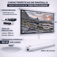 thumbnail image 2 of Pantalla Proyector Manual 100pulg. AUDIOTEK Blanco Intenso Blackout 16:9 Quick Release, 2 of 5