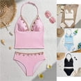 thumbnail image 2 of VOUZZA Girls Shell Bikini Set 2-Piece Triangle Halter Neck Swimsuit Cutout Bathing Suit Beach Pool Wear for Girls Youth Ages 13-17, 2 of 6