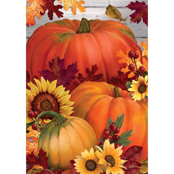 Briarwood Lane Fall House Flag 40x28 For Outdoor Autumn Pumpkin Trio For Fall House Flag