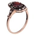 thumbnail image 2 of 10k Rose Gold Vintage Style Genuine Oval Garnet and Cultured-Pearl Ring, 2 of 5