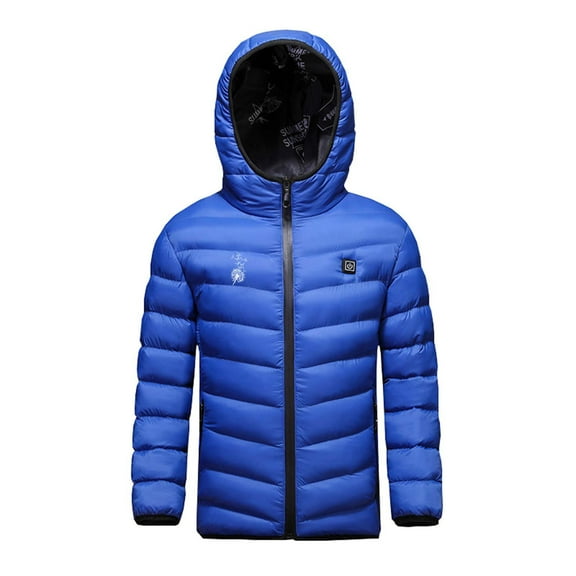 ZQUUVOU Todder kids Boys Girls Winter Usb Electric Heated Jacket Hooded Jacket Coat Body Warmer Coat Black