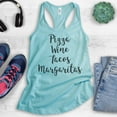 thumbnail image 2 of Pizza Wine Tacos Margaritas Tank Top, Ladies Racerback Tank Top, Pizza Tank, Tacos Tank, Margaritas Tank, Cancun, Small, 2 of 3