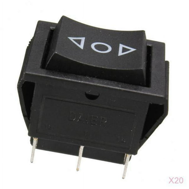 20x Interruptor Negro DPDT Encendido / Apagado / Encendido 6 PIN 250V / 10A 125V / 15A, Negro
