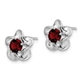 thumbnail image 2 of 925 Sterling Silver Rhodium-plated Floral Created Ruby Post Earrings; for Adults and Teens; for Women and Men, 2 of 3