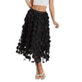 thumbnail image 2 of LMLYSoH Women Tulle Tutu Skirt Solid Color 3D Dot Elastic Mesh Fairy A-Line Skirt for Beach Party Streetwear, 2 of 9