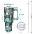 thumbnail image 2 of OBREWU Bernese Mountain and Flower Tumbler with Handle and Lid,Bernese Mountain and Flower 40oz Double Wall Vacuum Insulated Tumbler,Cups Gift for Women and Men, 2 of 7