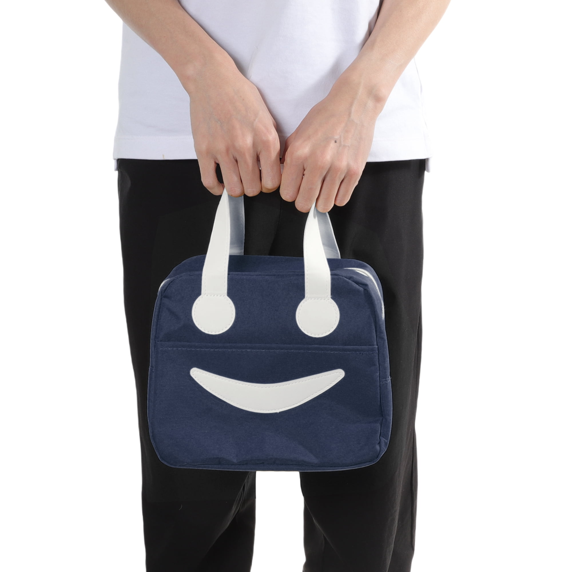 Unique Bargains Reusable Insulated Lunch Box Tote for Office and Picnic Blue 228 oz