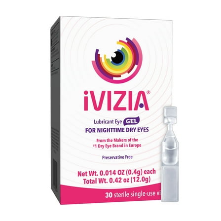 iVIZIA Eye Gel for Nighttime Dry Eyes, preservative-free, 30 single-use vials