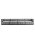 thumbnail image 3 of Modular Sofa Couch, Black Grey Gray, Fabric, French Living Lounge Cafe Lobby Hospitality Restaurant, Modern Contemporary HB34027, 3 of 14