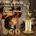 thumbnail image 2 of Carrusel navideño con forma de campanillas de ángel con 4 velas, latón dorado, 2 of 6