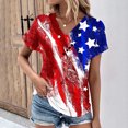 thumbnail image 4 of Fiudx Camisetas para Mujer Top de Primavera/Verano de Manga Corta Informal de Moda con Cuello En V para Mujer, 4 of 4
