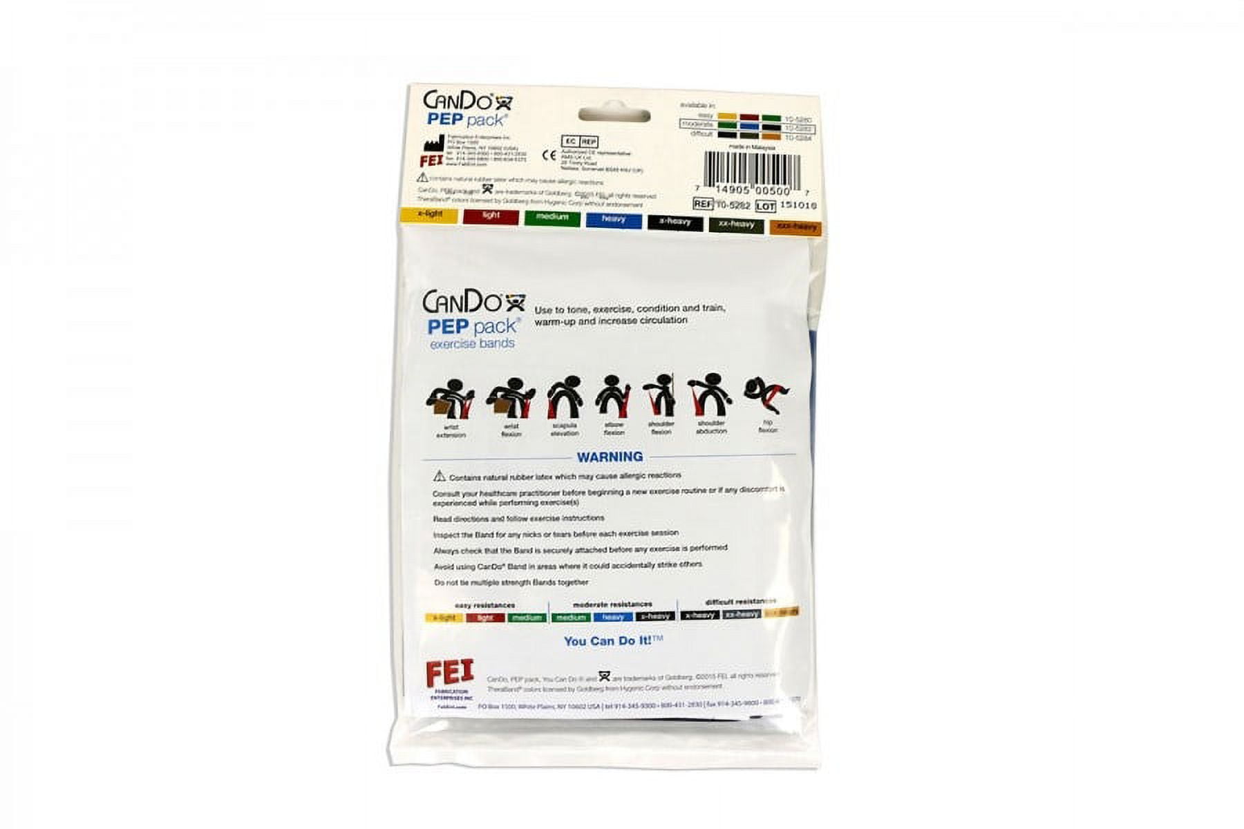 Cando 3 Piece Low Powder Exercise Band PEP Pack - Walmart.com