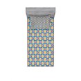 thumbnail image 2 of Ambesonne Retro Fitted Sheet & Pillow Sham Set, Big Small Circles and Dots, Queen, Marigold Scarlet Blue, 2 of 3