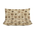 thumbnail image 3 of 3 Pcs Soft Bedding Set, Includes 1 Duvet Cover with Zipper And 2 Pillow Shams,Brown Footprints And Bones Full(79"×90"), 3 of 8