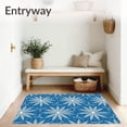 thumbnail image 3 of ODIKA 6'x9' Machine Washable Non-Slip Area Rug, Nordic Fir Branches and Starburst Ornaments Interlocking Winter Design High Traffic Rug, Blue, 617649, 3 of 7
