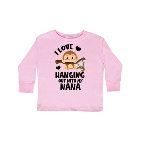 

Inktastic Monkey I Love Hanging out with My Nana Gift Toddler Boy or Toddler Girl Long Sleeve T-Shirt