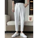 thumbnail image 3 of Pantalones de traje negros para hombre, pantalones rectos de verano para hombre, pantalones harén chinos de lujo para hombre, ropa de primavera 2024, pantalones de tela de licra, formales, 3 of 5