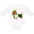 thumbnail image 3 of Inktastic Cute brown dachshund in traditional German costume Boys or Girls Long Sleeve Baby Bodysuit, 3 of 5