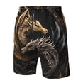 thumbnail image 6 of Uemuo Vintage Metal Dragon Pattern Men's Swim Trunks Hawaiian Beach Bathing Suit Swimsuits Beach Quick-Dry Shorts with Pockets-Small, 6 of 9