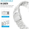 thumbnail image 4 of Band Compatible with Suunto Core, Universal Stainless Steel Replacement Watch Band Wrist Strap with Safety Clasp for Suunto Core Smart Watch, Fits 5.12"-8.46" Wrist, Silver, 4 of 8