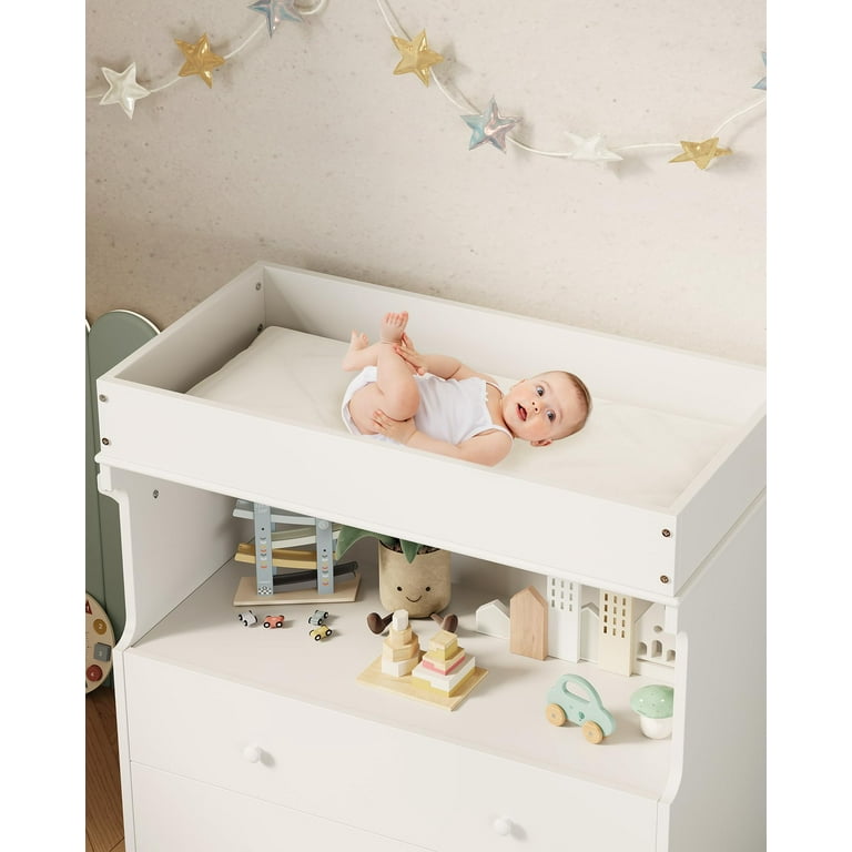nursery dresser changing table Multifunctional Flip-Top Organizer & Diaper toxic paint Babyletto Sprout 3-Drawer Changer Dresser
