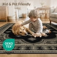 thumbnail image 4 of ODIKA 6'x9' Washable Area Rug Non-Slip, Chair-Friendly, Neutral Vintage Farmhouse Geometric Hallway Pink Bathroom Fall Boho Refined for Dining Room, Under Table, Office Décor, 4 of 7