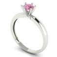 thumbnail image 2 of 0.5 ct Round Cut Simulated Pink Diamond Solitaire 14K White Gold Womens Engagement Ring, 2 of 5