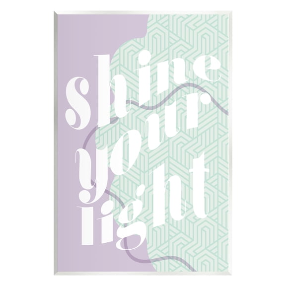 Stupell Industries Shine Your Light Purple & Green Religious Painting Unframed Art Print Wall Art