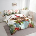 thumbnail image 4 of Manfei Marry Christmas 7-Piece Twin Bedding Sets,Farm Highland Cattle Bedding Comforter Set,Red Berry Xmas Flower Sheet Sets For Boys Kids,Super Cozy Room Decor Reversible, 4 of 9