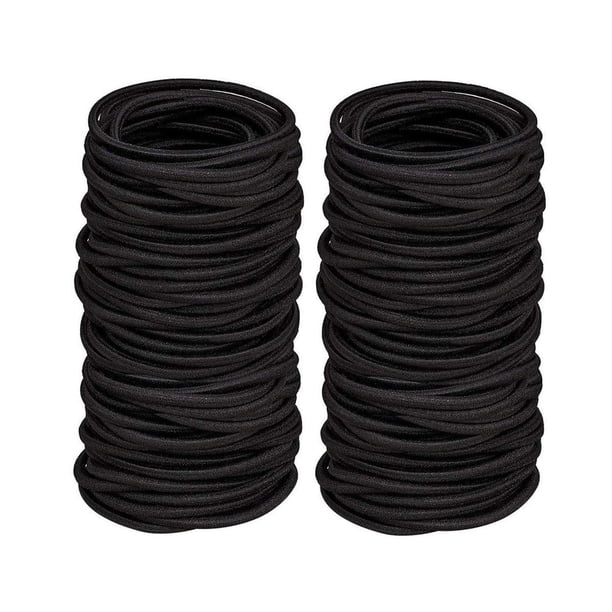 100 unidades de gomas para el pelo para mujer, gruesas/finas, fijadoras, elásticas, antideslizantes. 5 mm