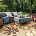 thumbnail image 4 of SAFAVIEH Courtyard Kristopher Floral Indoor/Outdoor Area Rug, Natural Brown/Olive, 2'7" x 5', 4 of 8