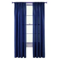 MR2 Royal 2-PC Set rod pocket faux silk window curtain treatment set of two 2 solid semi sheer voile panels 55" W x 95" L (Each)