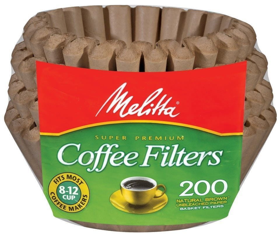 Melitta 8-12 Cup Basket Coffee Filters Paper Natural Brown, 200 Count, 2 Pack by Melitta
